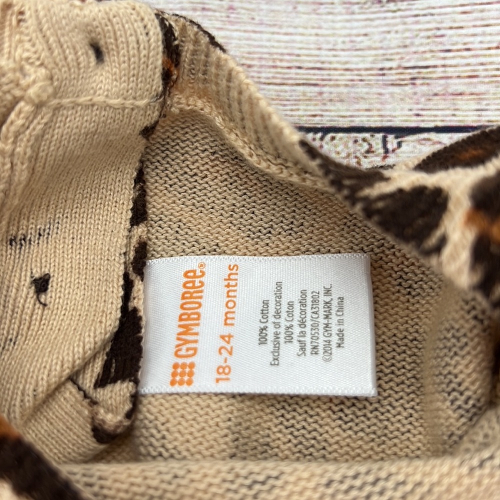 Gymboree Cheetah Print Sweater Dress Sz 18-24 months - Picture 3 of 4